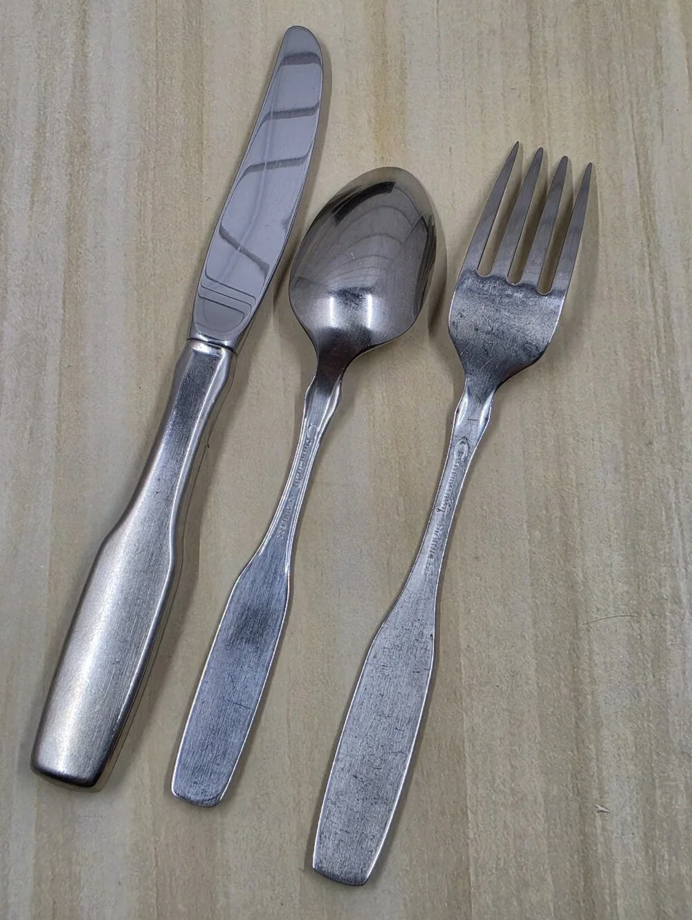 Oneida Paul Revere Youth Flatware Set Satin Finish Community Stamp 3 Pieces